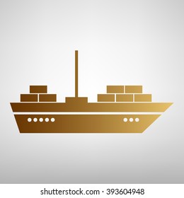 Ship sign. Flat style icon