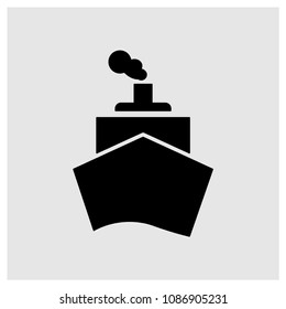 Ship sign icon in trendy flat style isolated on grey background, modern symbol vector illustration for web