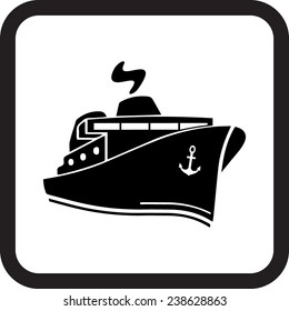 Ship sign icon, vector illustration. Flat design style