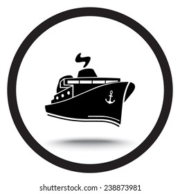 Ship sign icon, vector illustration. Flat design style