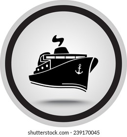 Ship sign icon, vector illustration. Flat design style