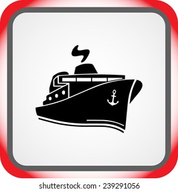 Ship sign icon, vector illustration. Flat design style