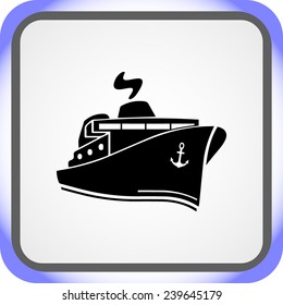 Ship sign icon, vector illustration. Flat design style