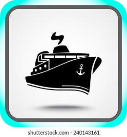 Ship sign icon, vector illustration. Flat design style