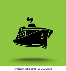 Ship sign icon, vector illustration. Flat design style