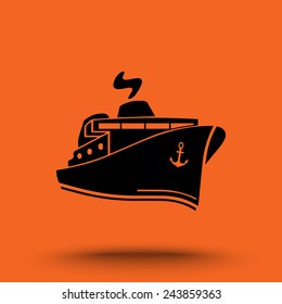 Ship sign icon, vector illustration. Flat design style