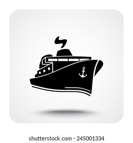 Ship sign icon, vector illustration. Flat design style