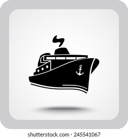Ship sign icon, vector illustration. Flat design style