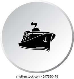 Ship sign icon, vector illustration. Flat design style