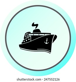 Ship sign icon, vector illustration. Flat design style