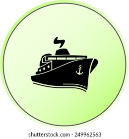 Ship sign icon, vector illustration. Flat design style