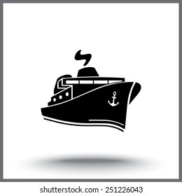 Ship sign icon, vector illustration. Flat design style