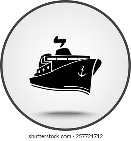 Ship sign icon, vector illustration. Flat design style