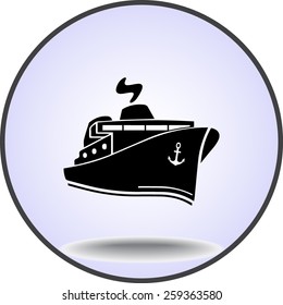 Ship sign icon, vector illustration. Flat design style