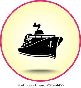 Ship sign icon, vector illustration. Flat design style