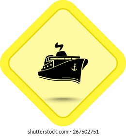 Ship sign icon, vector illustration. Flat design style