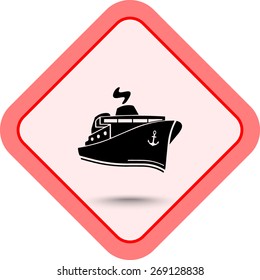 Ship sign icon, vector illustration. Flat design style