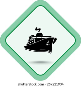 Ship sign icon, vector illustration. Flat design style