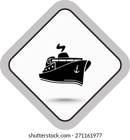 Ship sign icon, vector illustration. Flat design style