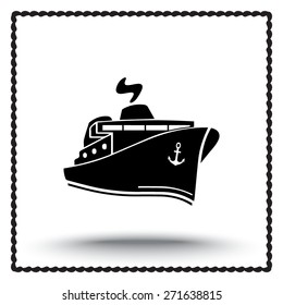 Ship sign icon, vector illustration. Flat design style