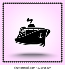 Ship sign icon, vector illustration. Flat design style