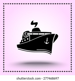 Ship sign icon, vector illustration. Flat design style