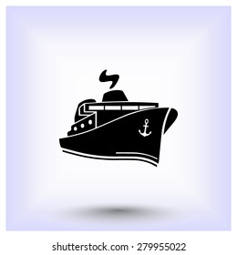 Ship sign icon, vector illustration. Flat design style