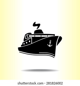 Ship sign icon, vector illustration. Flat design style