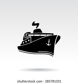 Ship sign icon, vector illustration. Flat design style