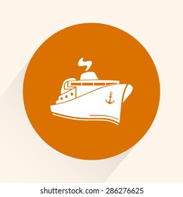 Ship sign icon, vector illustration. Flat design style