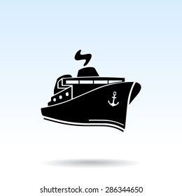 Ship sign icon, vector illustration. Flat design style