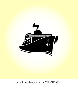 Ship sign icon, vector illustration. Flat design style