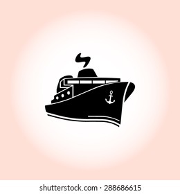 Ship sign icon, vector illustration. Flat design style