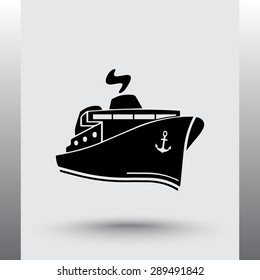 Ship sign icon, vector illustration. Flat design style