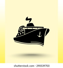 Ship sign icon, vector illustration. Flat design style
