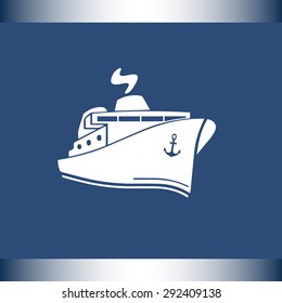 Ship sign icon, vector illustration. Flat design style