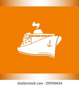 Ship sign icon, vector illustration. Flat design style
