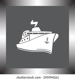 Ship sign icon, vector illustration. Flat design style