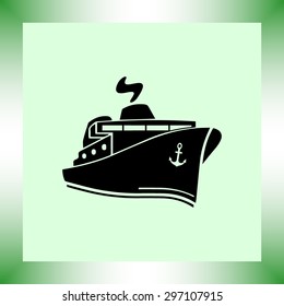 Ship sign icon, vector illustration. Flat design style