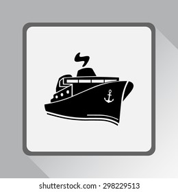 Ship sign icon, vector illustration. Flat design style