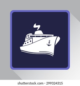Ship sign icon, vector illustration. Flat design style