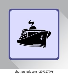 Ship sign icon, vector illustration. Flat design style