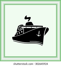 Ship sign icon, vector illustration. Flat design style