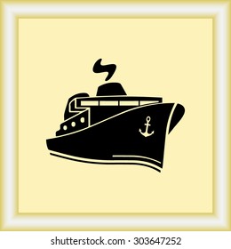 Ship sign icon, vector illustration. Flat design style