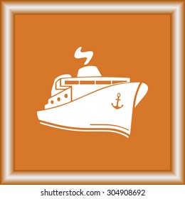 Ship sign icon, vector illustration. Flat design style