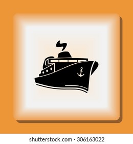 Ship sign icon, vector illustration. Flat design style