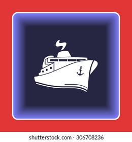 Ship sign icon, vector illustration. Flat design style