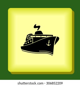 Ship sign icon, vector illustration. Flat design style