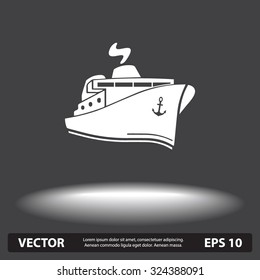 Ship sign icon, vector illustration. Flat design style