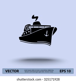 Ship sign icon, vector illustration. Flat design style